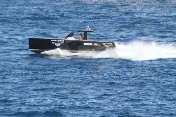World © Octane Photographic Ltd. Saturday 24th May 2014. Monaco - Monte Carlo - Formula 1 Qualifying. Marussia F1 Team Speedboat. Digital Ref: 0967CB7D3752