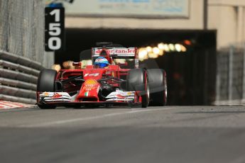 World © Octane Photographic Ltd. Saturday 24th May 2014. Monaco - Monte Carlo - Formula 1 Qualifying. Scuderia Ferrari F14T - Fernando Alonso. Digital Ref: 0967LB1D8232
