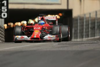 World © Octane Photographic Ltd. Saturday 24th May 2014. Monaco - Monte Carlo - Formula 1 Qualifying. Scuderia Ferrari F14T - Fernando Alonso. Digital Ref: 0967LB1D8257