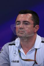 World © Octane Photographic Ltd. Thursday 22nd May 2014. Monaco - Monte Carlo - Formula 1 Press conference. McLaren Mercedes Racing Director - Eric Boullier. Digital Ref: 0961LB1D4757