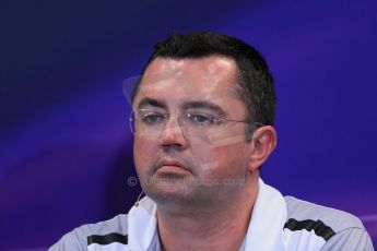 World © Octane Photographic Ltd. Thursday 22nd May 2014. Monaco - Monte Carlo - Formula 1 Press conference. McLaren Mercedes Racing Director - Eric Boullier. Digital Ref: 0961LB1D4784