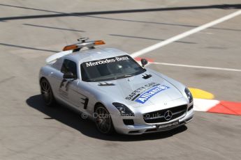 World © Octane Photographic Ltd. Friday 23rd May 2014. GP2 Feature Race – Monaco, Monte Carlo. The FIA Safety Car (Mercedes SLS AMG) leads the pack before the rolling start. Digital Ref : 0963CB7D2907