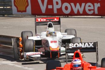 World © Octane Photographic Ltd. Friday 23rd May 2014. GP2 Feature Race – Monaco, Monte Carlo. Arthur Pic just missing the barriers at Swimming pool exit - Campos Racing. Digital Ref : 0963CB7D2951
