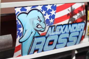 World © Octane Photographic Ltd. Friday 23rd May 2014. GP2 Feature Race – Monaco, Monte Carlo. Alexander Rossi pit board - EQ8 Caterham Racing. Digital Ref : 0963CB7D2989