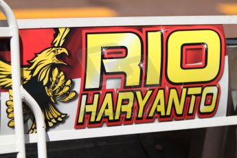 World © Octane Photographic Ltd. Friday 23rd May 2014. GP2 Feature Race – Monaco, Monte Carlo. Rio Haryanto pit board - EQ8 Caterham Racing. Digital Ref : 0963CB7D2991