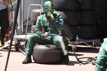 World © Octane Photographic Ltd. Friday 23rd May 2014. GP2 Feature Race – Monaco, Monte Carlo. EQ8 Caterham Racing ready for pitstop. Digital Ref : 0963CB7D2994