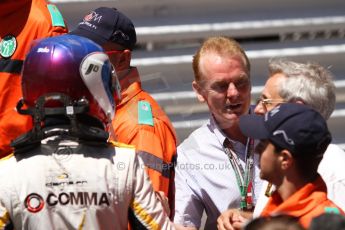 World © Octane Photographic Ltd. Friday 23rd May 2014. GP2 Feature Race – Monaco, Monte Carlo. Jolyon Palmer celebrates with DAMS boss Jean-Paul Driot and father Jonathan Palmer. Digital Ref : 0963CB7D3073