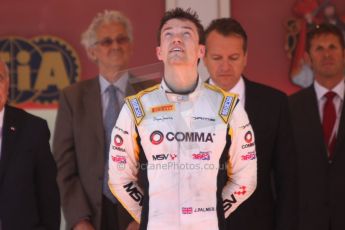 World © Octane Photographic Ltd. Friday 23rd May 2014. GP2 Feature Race – Monaco, Monte Carlo. Jolyon Palmer (1st) on the podium – DAMS. Digital Ref : 0963CB7D3172