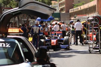 World © Octane Photographic Ltd. Friday 23rd May 2014. GP2 Feature Race – Monaco, Monte Carlo. The grid waits behind the safety car for the rolling restart. Digital Ref : 0963CB7D5264