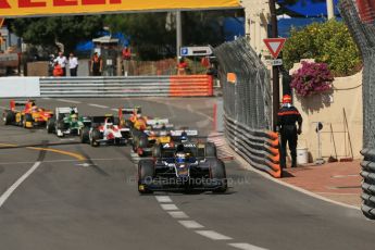World © Octane Photographic Ltd. Friday 23rd May 2014. GP2 Feature Race – Monaco, Monte Carlo. Mitch Evans - RT Russian Time leads Jolyon Palmer - DAMS. Digital Ref : 0963LB1D5135