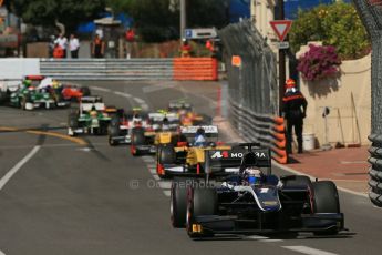 World © Octane Photographic Ltd. Friday 23rd May 2014. GP2 Feature Race – Monaco, Monte Carlo. Mitch Evans - RT Russian Time leads Jolyon Palmer - DAMS. Digital Ref : 0963LB1D5142