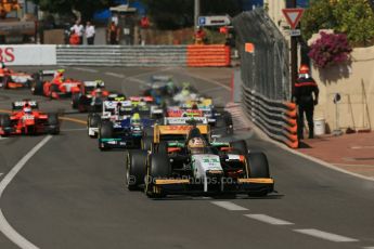 World © Octane Photographic Ltd. Friday 23rd May 2014. GP2 Feature Race – Monaco, Monte Carlo. The pack heads towards Casino square. Digital Ref : 0963LB1D5160