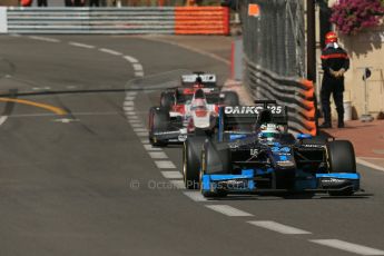 World © Octane Photographic Ltd. Friday 23rd May 2014. GP2 Feature Race – Monaco, Monte Carlo. Nathanael Berthon - Venezuela GP Lazarus and Takuya Izawa - ART Grand Prix. Digital Ref : 0963LB1D5295