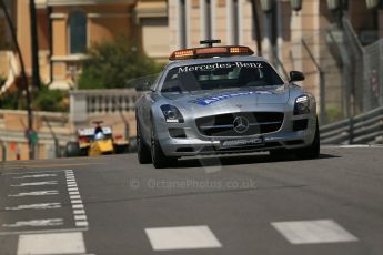 World © Octane Photographic Ltd. Friday 23rd May 2014. GP2 Feature Race – Monaco, Monte Carlo. The FIA Safety Car (Mercedes SLS AMG) leads the pack before the rolling start. Digital Ref : 0963LB1D6157