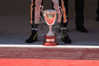 World © Octane Photographic Ltd. Friday 23rd May 2014. GP2 Feature Race – Monaco, Monte Carlo. Jolyon Palmer's winners trophy - DAMS. Digital Ref : 0963LB1D7285