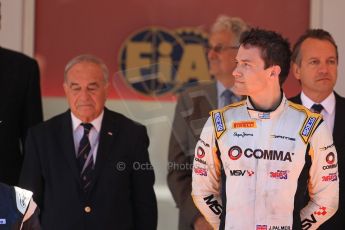 World © Octane Photographic Ltd. Friday 23rd May 2014. GP2 Feature Race – Monaco, Monte Carlo. Jolyon Palmer (1st) on the podium – DAMS. Digital Ref : 0963LB1D7314