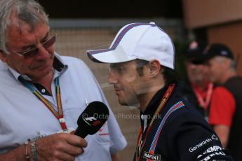 World © Octane Photographic Ltd. Sunday 25TH May 2014. Monaco GP - Gary Anderson interviews Williams Martini Racing FW36 – Felipe Massa. Formula 1 Paddock. Digital Ref: