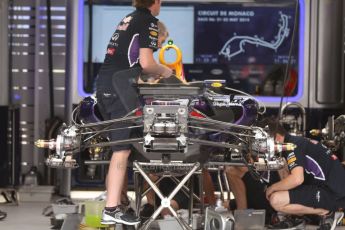 World © Octane Photographic Ltd. Wednesday 21st May 2014. Monaco - Monte Carlo - Formula 1 Pitlane. Infiniti Red Bull Racing RB10 - setup and build. Digital Ref: