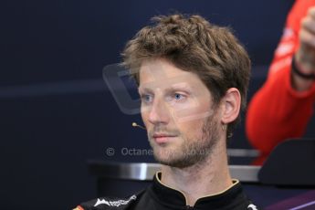 World © Octane Photographic Ltd. Wednesday 21st May 2014. Monaco - Monte Carlo - Formula 1 Drivers’ Press Conference. Romain Grosjean - Lotus F1 Team. Digital Ref : 0955lb1d2863