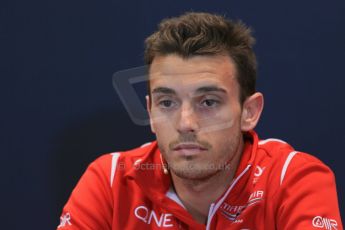 World © Octane Photographic Ltd. Wednesday 21st May 2014. Monaco - Monte Carlo - Formula 1 Drivers’ Press Conference. Jules Bianchi - Marussia F1 Team. Digital Ref : 0955lb1d2895