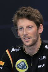 World © Octane Photographic Ltd. Wednesday 21st May 2014. Monaco - Monte Carlo - Formula 1 Drivers’ Press Conference. Romain Grosjean - Lotus F1 Team. Digital Ref : 0955lb1d3042