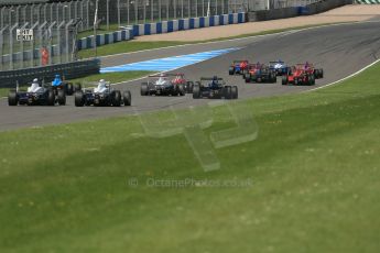 World © Octane Photographic Ltd. Protyre Formula Renault Championship. June 1st 2014. Race 2 – Castle Donington. Pietro Fittipaldi leads the pack off the line at the start. Digital Ref : 0975CB1D0626