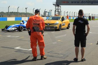 World © Octane Photographic Ltd. Protyre Formula Renault Championship. June 1st 2014. Race 2 – Castle Donington. Alex Gill - Fortec Motorsports and Renault Safety Car. Digital Ref : 0975CB1D8880