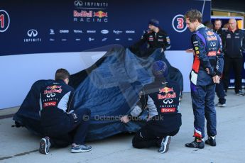 World © Octane Photographic Ltd. 2014 Formula 1 Winter Testing, Circuito de Velocidad, Jerez. Tuesday 27th January 2014. Day 1. Infiniti Red Bull Racing RB10 launched by Sebastian Vettel and Daniel Ricciardo. Digital Ref: