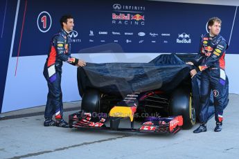 World © Octane Photographic Ltd. 2014 Formula 1 Winter Testing, Circuito de Velocidad, Jerez. Tuesday 27th January 2014. Day 1. Infiniti Red Bull Racing RB10 launched by Sebastian Vettel and Daniel Ricciardo. Digital Ref: 0885lb1d9781