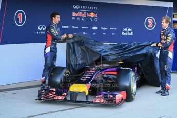 World © Octane Photographic Ltd. 2014 Formula 1 Winter Testing, Circuito de Velocidad, Jerez. Tuesday 27th January 2014. Day 1. Infiniti Red Bull Racing RB10 launched by Sebastian Vettel and Daniel Ricciardo. Digital Ref: 0885lb1d9795