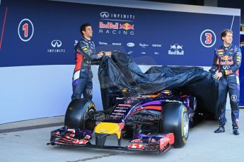 World © Octane Photographic Ltd. 2014 Formula 1 Winter Testing, Circuito de Velocidad, Jerez. Tuesday 27th January 2014. Day 1. Infiniti Red Bull Racing RB10 launched by Sebastian Vettel and Daniel Ricciardo. Digital Ref: 0885lb1d9798