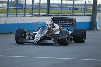 World © Octane Photographic Ltd. Senna Formula 1 car showcase filmed by Sky F1 at Donington Park race track. Tuesday 8th April 2014. Martin Brundle - Lotus98T. Digital Ref : 0904lb1d0042