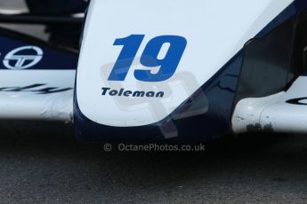 World © Octane Photographic Ltd. Senna Formula 1 car showcase filmed by Sky F1 at Donington Park race track. Tuesday 8th April 2014. Ex-Ayrton Senna Toleman TG184. Digital Ref : 0904lb1d9983