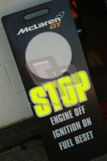 World © Octane Photographic Ltd. 21st March 2014. Silverstone - General Test Day. McLaren MP4-12C GT3 - Stop Pit Board. Digital Ref : 0896cb1d3893