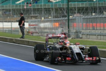 World © Octane Photographic Ltd. Tuesday 8th July 2014. British in-season Formula 1 test, Silverstone, UK. Lotus F1 Team E22 – Pastor Maldonado. Digital Ref: 1029LB1D2059