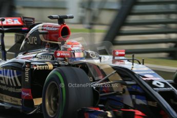 World © Octane Photographic Ltd. Tuesday 8th July 2014. British in-season Formula 1 test, Silverstone, UK. Lotus F1 Team E22 – Pastor Maldonado. Digital Ref: 1029LB1D2063