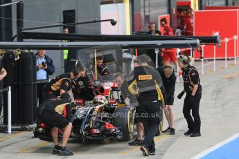 World © Octane Photographic Ltd. Tuesday 8th July 2014. British in-season Formula 1 test, Silverstone, UK. Lotus F1 Team E22 – Pastor Maldonado. Digital Ref: 1029LB1D2187