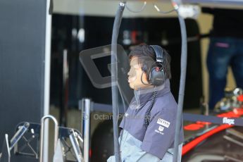 World © Octane Photographic Ltd. Tuesday 8th July 2014. British in-season Formula 1 test, Silverstone, UK. McLaren Mercedes MP4/29 – McLaren personnel. Digital Ref: 1029LB1D2245