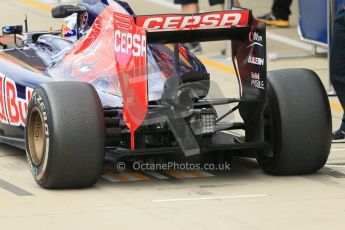 World © Octane Photographic Ltd. Tuesday 8th July 2014. British in-season Formula 1 test, Silverstone, UK. Scuderia Toro Rosso STR9 – Jean-Technical rear wing detail . Digital Ref: 1029LB1D2365
