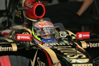 World © Octane Photographic Ltd. Tuesday 8th July 2014. British in-season Formula 1 test, Silverstone, UK. Lotus F1 Team E22 – Pastor Maldonado. Digital Ref: 1029LB1D2546