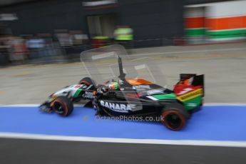 World © Octane Photographic Ltd. Tuesday 8th July 2014. British in-season Formula 1 test, Silverstone, UK. Sahara Force India VJM07 – Sergio Perez. Digital Ref: 1029LB1D3583
