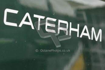 World © Octane Photographic Ltd. Tuesday 8th July 2014. British in-season Formula 1 test, Silverstone, UK. Caterham F1 Team CT05 – Team Logo. Digital Ref: 1029LB1D3656