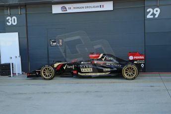 World © Octane Photographic Ltd. Wednesday 9th July 2014. British in-season Formula 1 test, Silverstone, UK. Lotus F1 Team E22 – Charles Pic. The new 18" rims being trialled by Pirelli and Lotus Digital Ref: 1030LB1D2884