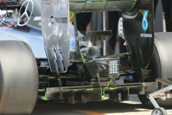 World © Octane Photographic Ltd. Wednesday 9th July 2014. British in-season Formula 1 test, Silverstone, UK. Mercedes AMG Petronas F1 W05 Hybrid – Technical details. Digital Ref: 1030LB1D3145