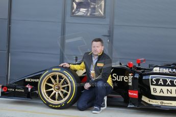 World © Octane Photographic Ltd. Wednesday 9th July 2014. British in-season Formula 1 test, Silverstone, UK. Lotus F1 Team E22 – Paul Hembery. The new 18" rims being trialled by Pirelli and Lotus Digital Ref: 1030LB1D3827