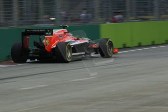 World © Octane Photographic Ltd. Friday 19th September 2014, Singapore Grand Prix, Marina Bay. - Formula 1 Practice 1. Marussia F1 Team MR03 – Max Chilton. Digital Ref: