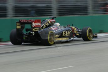 World © Octane Photographic Ltd. Friday 19th September 2014, Singapore Grand Prix, Marina Bay. - Formula 1 Practice 1. Lotus F1 Team E22 - Romain Grosjean. Digital Ref: