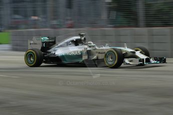 World © Octane Photographic Ltd. Friday 19th September 2014, Singapore Grand Prix, Marina Bay. - Formula 1 Practice 1. Mercedes AMG Petronas F1 W05 – Lewis Hamilton. Digital Ref: