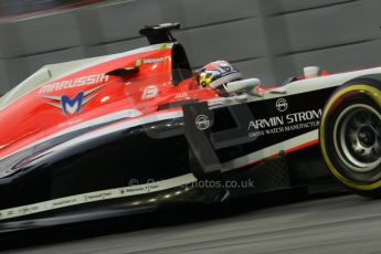 World © Octane Photographic Ltd. Friday 19th September 2014, Singapore Grand Prix, Marina Bay. - Formula 1 Practice 1. Marussia F1 Team MR03 - Jules Bianchi. Digital Ref: