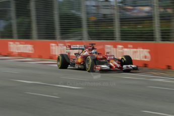 World © Octane Photographic Ltd. Friday 19th September 2014, Singapore Grand Prix, Marina Bay. - Formula 1 Practice 1. Scuderia Ferrari F14T - Fernando Alonso. Digital Ref: